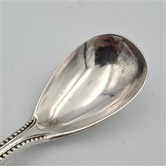 Antique Pre 1897 John Sherwood & Sons Silver Plated Salt/Sugar Spoon BEAVER MARK